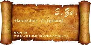 Streicher Zsigmond névjegykártya