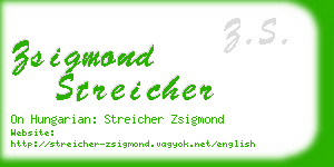 zsigmond streicher business card